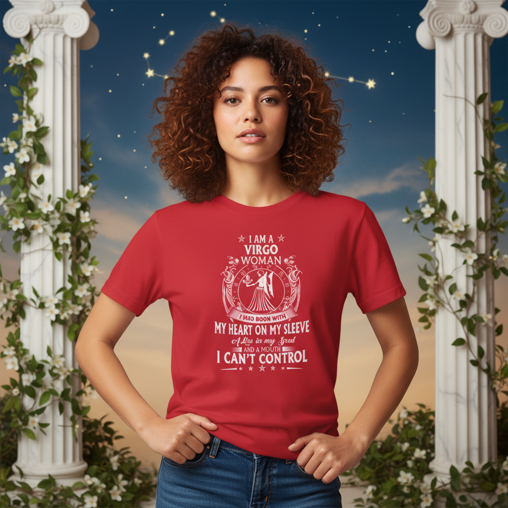Zodiac Virgo Woman Graphic Tee Unisex Short Sleeve Shirt With I Am A Virgo Woman Design