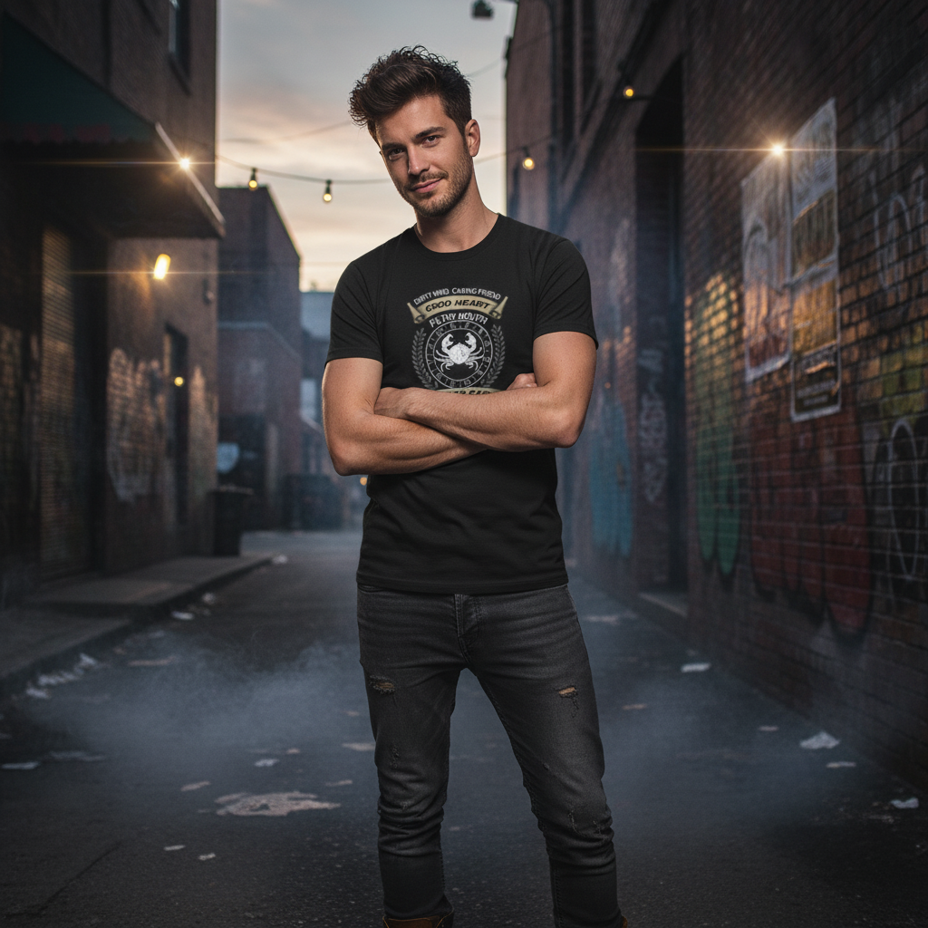 Cancer Zodiac Sign Graphic T Shirt For Unisex Adults With Sleek Emblem Design And Comfortable Fit