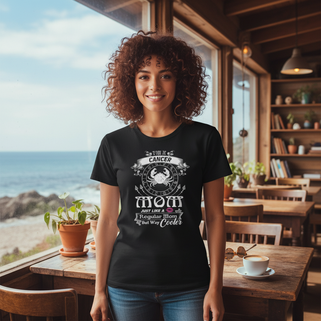 Cancer Zodiac Mom T-Shirt Unisex Graphic Tee Just Like A Regular Mom But Way Cooler
