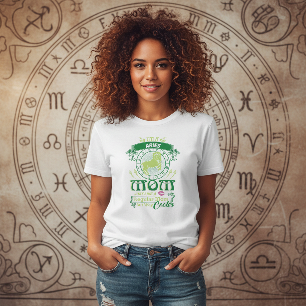 Aries Zodiac Mom T Shirt Just Like A Regular Mom But Way Cooler Graphic Unisex Apparel