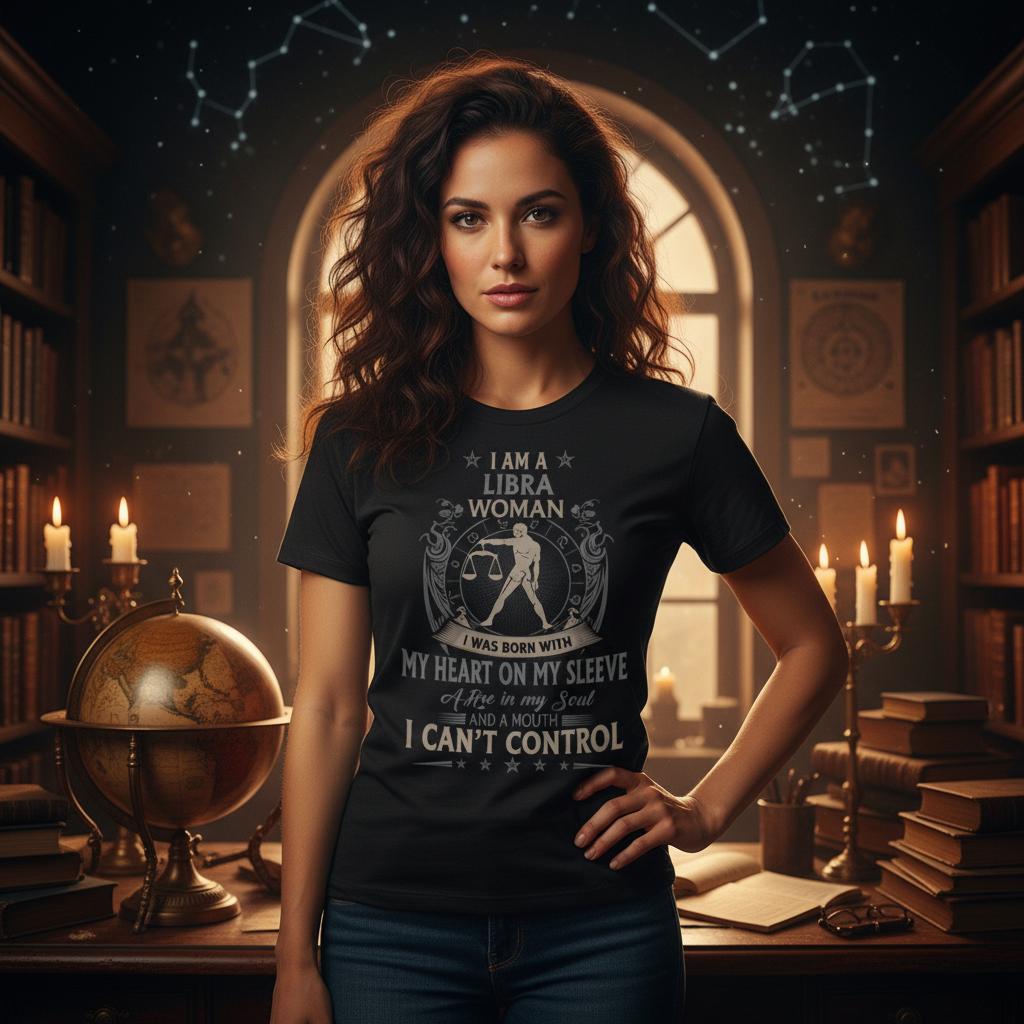 Libra Zodiac Unisex T Shirt With Intricate Graphic Emblem And Inspirational Quote Design For Women And Men