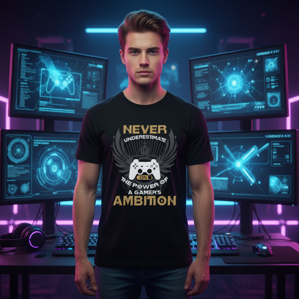 Never Underestimate A Gamer Ambition Graphic Tee