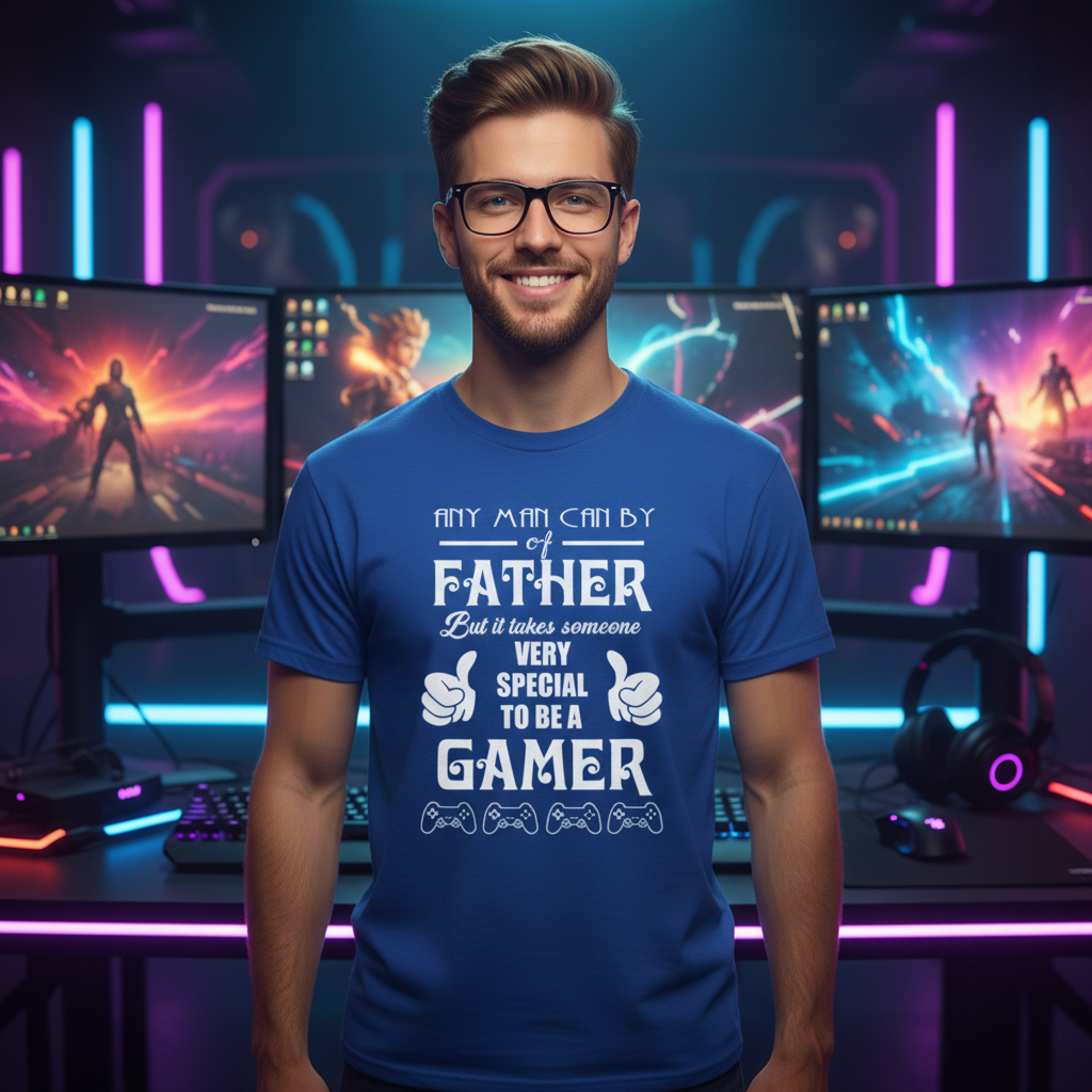 Gamer Quote T Shirt For Dad Any Man Can Be A Father But It Takes Someone Very Special To Be A Gamer