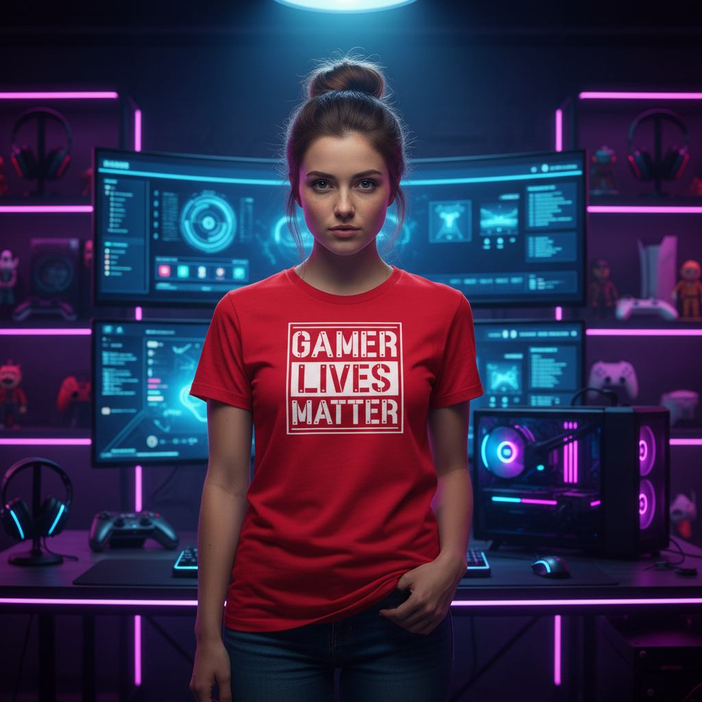 Gamer Lives Matter Graphic Tee For Unisex Adults Casual Short Sleeve Shirt Made With Soft Fabric
