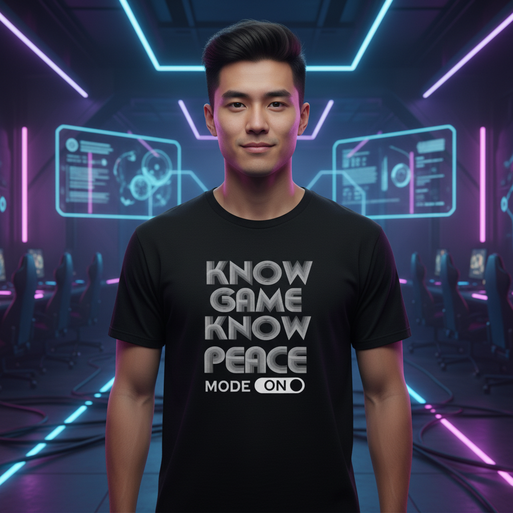 Unisex Gamer T Shirt Featuring Know Game Know Peace Mode On Print Graphic Tee Design Edition