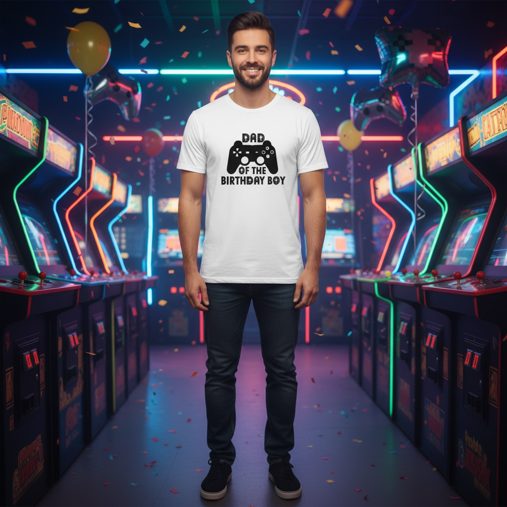 Unisex Graphic T Shirt With Gaming Controller Design And Birthday Boy Text For Gamers