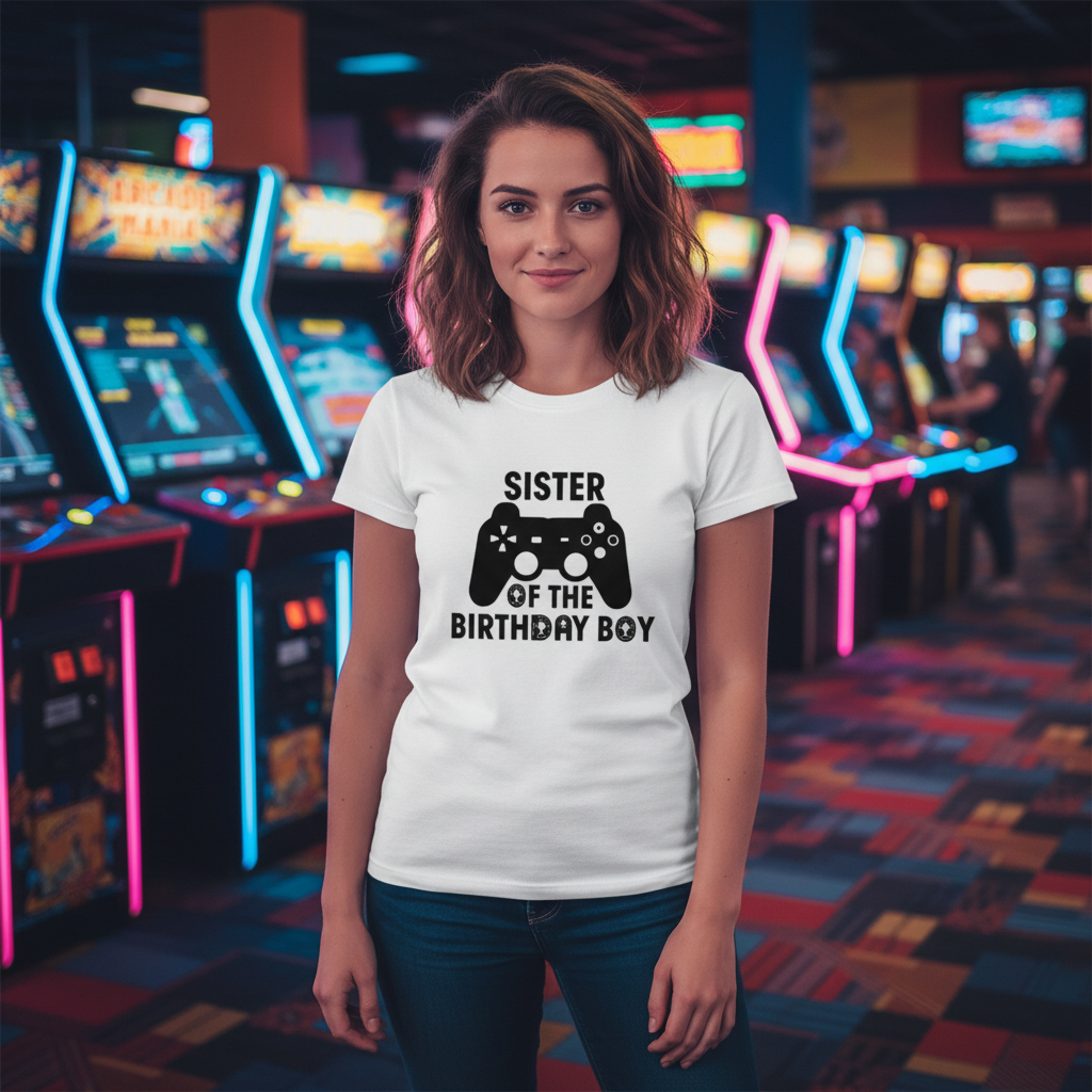 Sister Of The Birthday Boy Gamer Graphic Tee