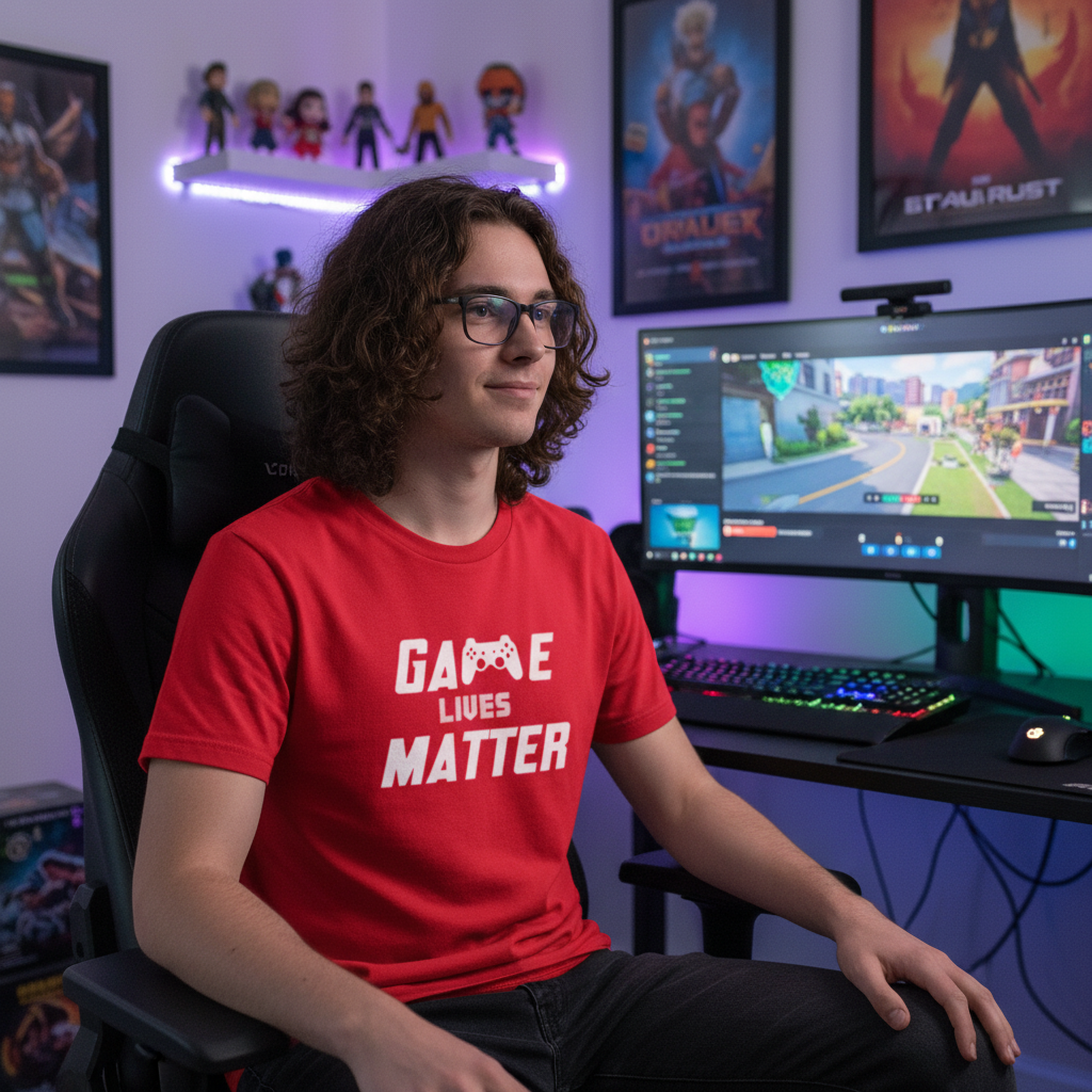 Gamer Unisex Graphic Tee Featuring Game Lives Matter Design With Bold Print For Everyday Comfort