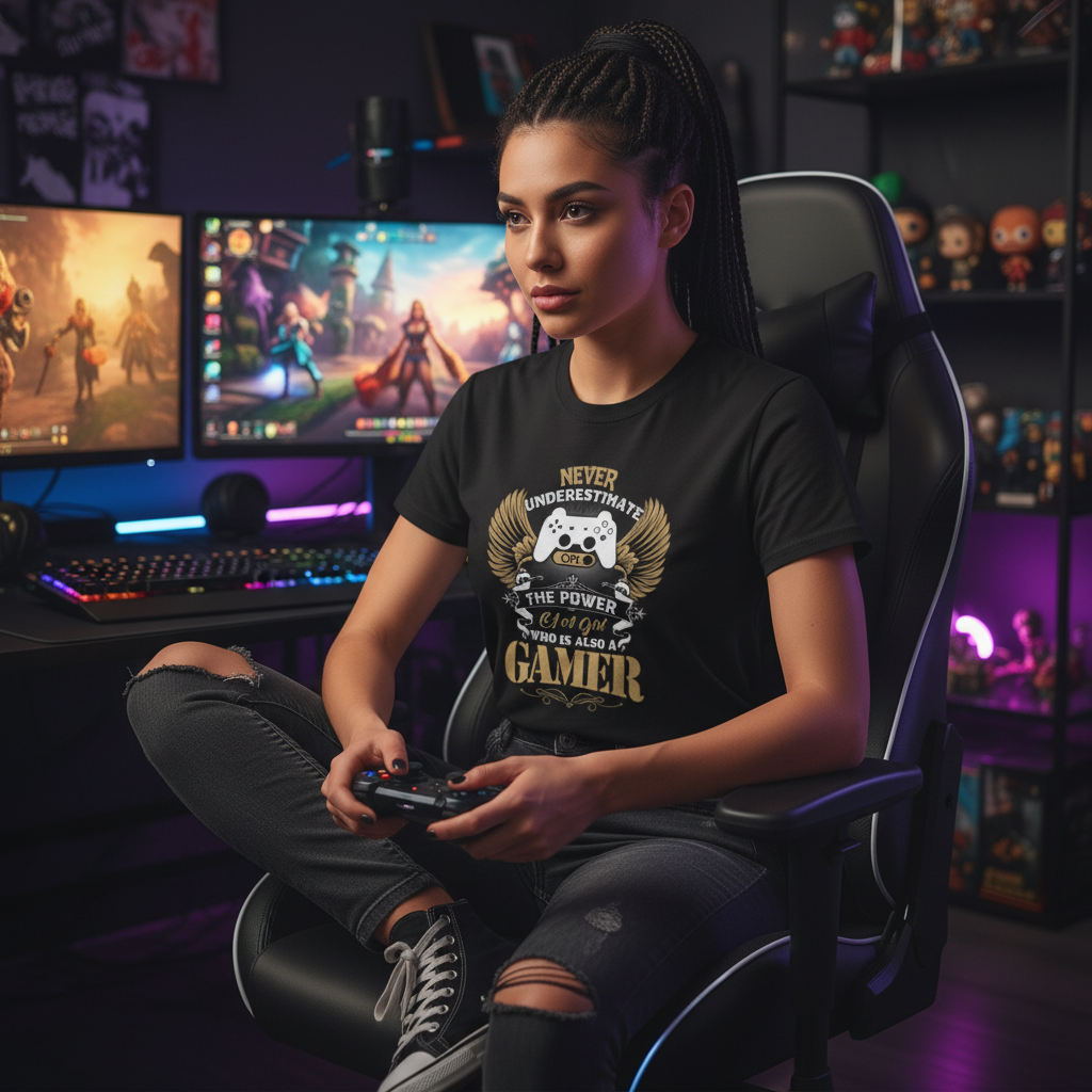Never Underestimate The Power Of A Gamer Girl Unisex Graphic Tee