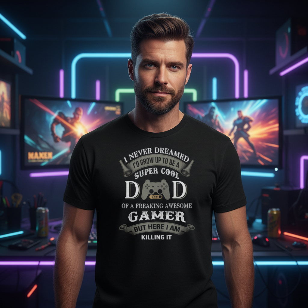 Gamer Dad Unisex T Shirt With Game Controller Graphic For Gaming Enthusiasts And Proud Fathers