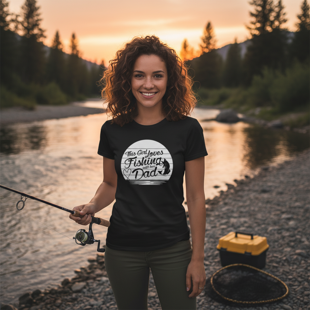 This Girl Loves Fishing With Her Dad Unisex Graphic Tee For Outdoor Enthusiasts Worldwide