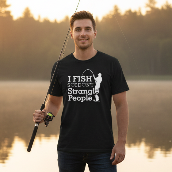 Unisex Fishing T Shirt With I Fish Dont Strangle People