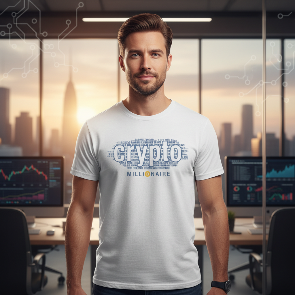 Crypto Graphic Tee With Millionaire Design For Unisex Adults Short Sleeve Shirt Edition