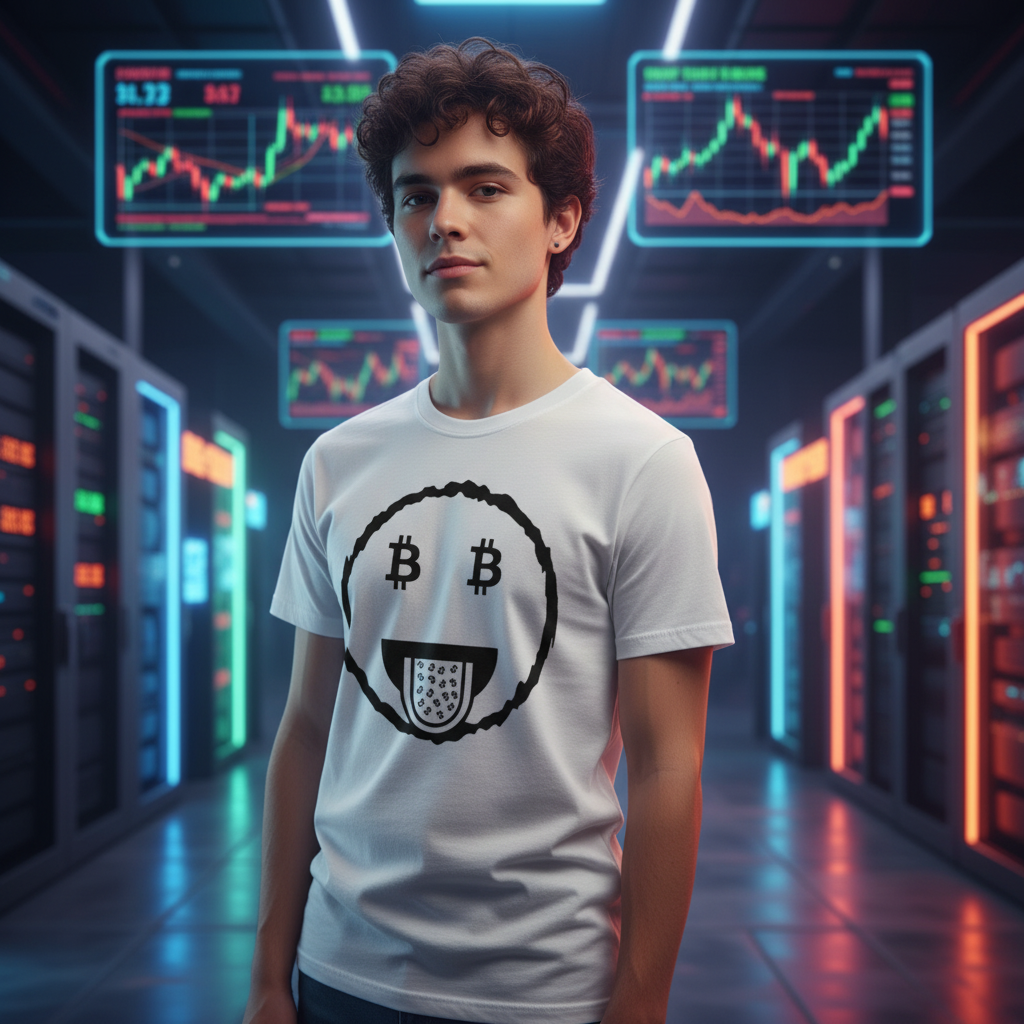 Crypto Bitcoin Emoji Face Graphic T Shirt For Unisex Wear With Bitcoin Motif Illustration Tee