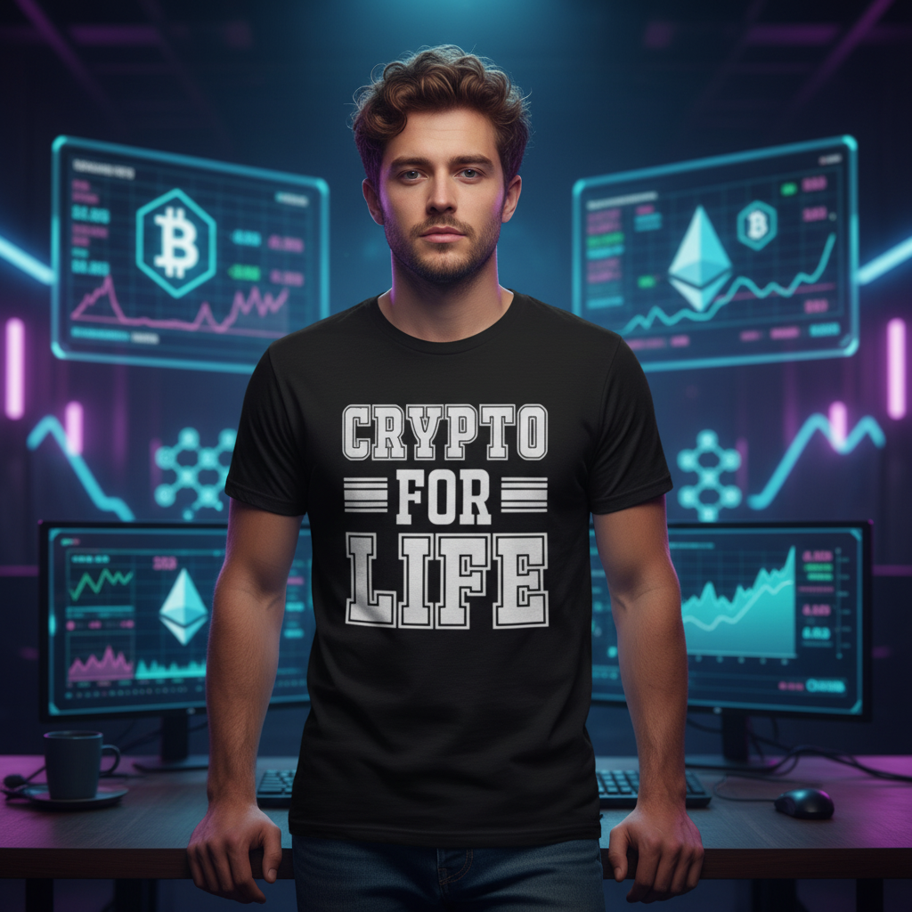 Crypto For Life Graphic T Shirt Unisex Short Sleeve Tee For Crypto Enthusiasts And Fashion Fans
