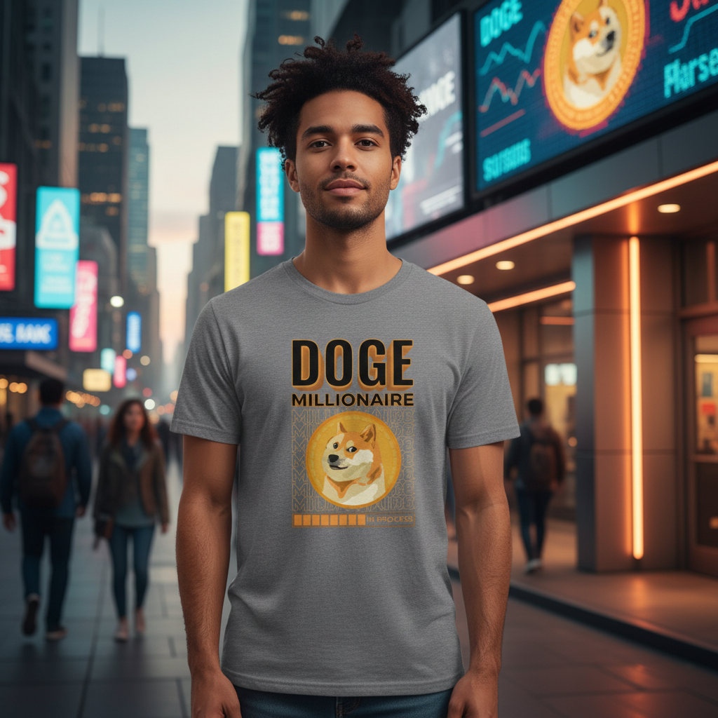 Doge Millionaire Coin Graphic Tee For Crypto Enthusiasts Unisex Short Sleeve Shirt