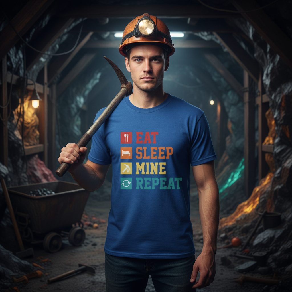 Eat Sleep Mine Repeat Graphic Tee