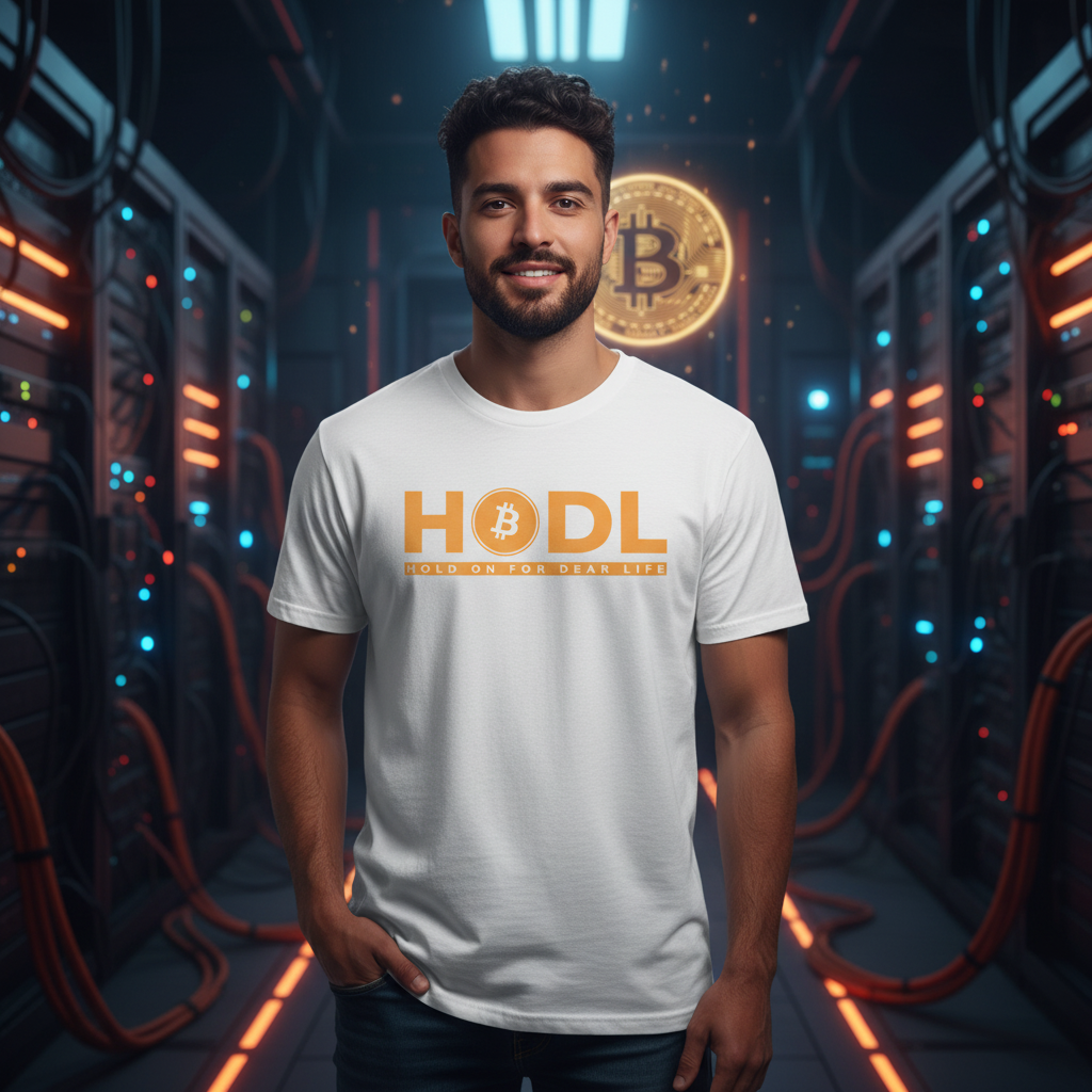 HODL Cryptocurrency Logo Graphic T Shirt For Unisex Hold On For Dear Life Design Artwork