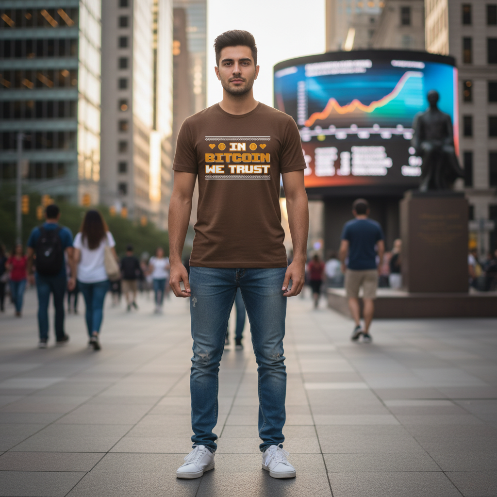 Unisex Bitcoin Crypto Graphic T Shirt Short Sleeve With In Bitcoin We Trust Slogan