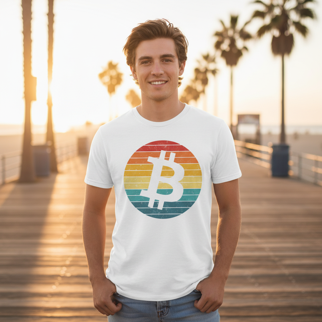 Bitcoin Logo Retro Circle Graphic T-Shirt