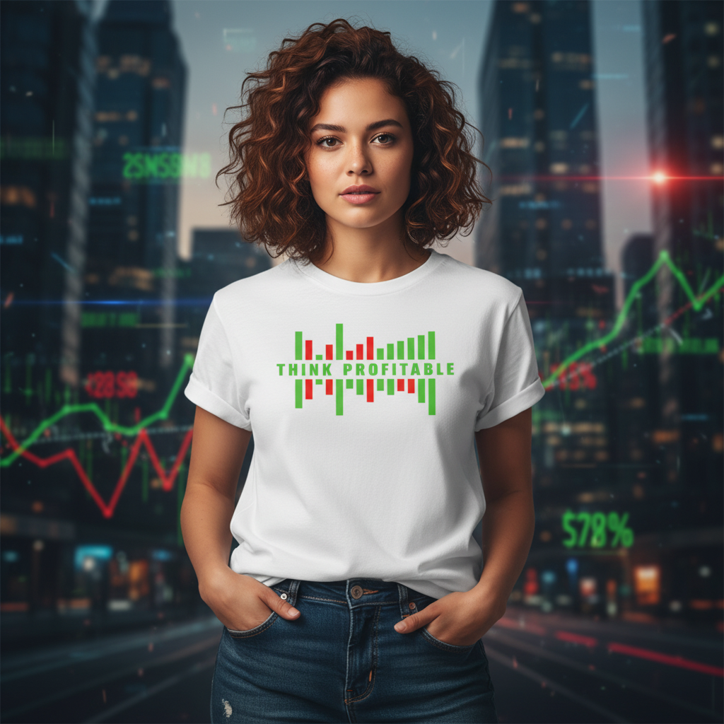 Crypto Trading Think Profitable Graphic Tee for Unisex Adults Short Sleeve Casual Wear Size Options Available