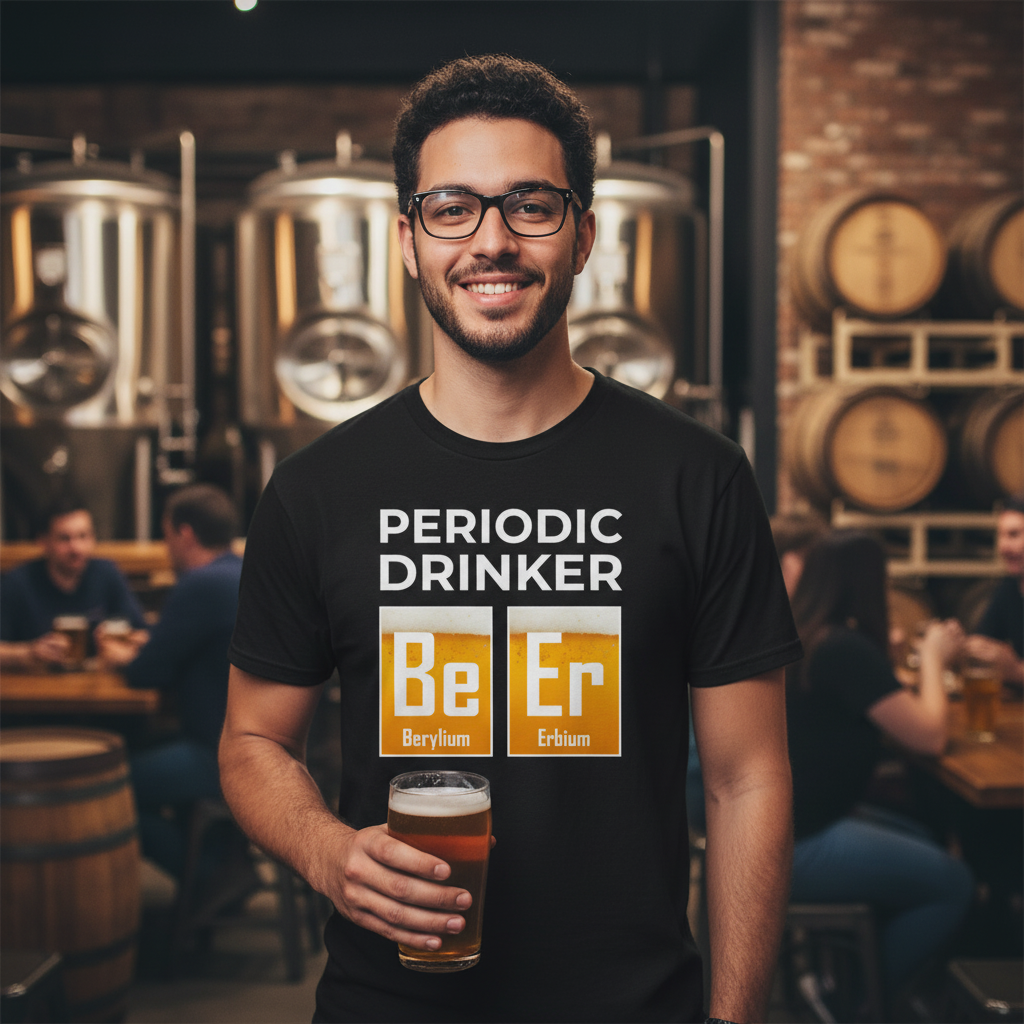 Periodic Drinker Unisex T Shirt With Element Tiles Be And Er Chemistry Humor Tee For Scientists