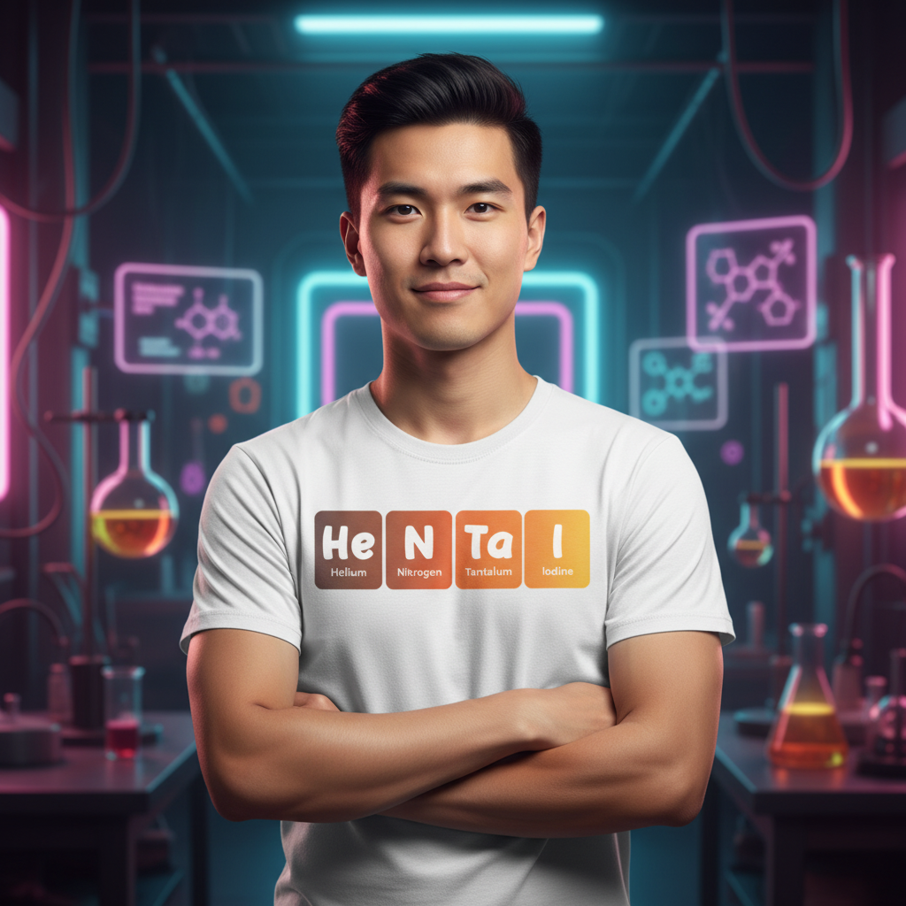 Science Themed Unisex T Shirt With Elements He N Ta I Letter Blocks Design Graphic Tee For Men And Women