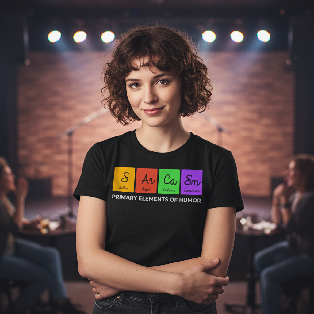 Unisex Science T Shirt With Primary Elements Of Humor Graphic Featuring The Periodic Table
