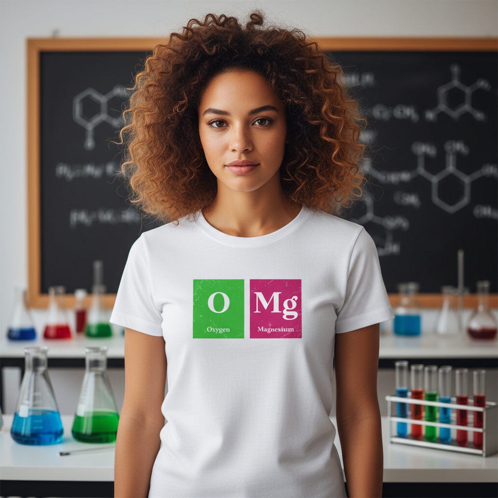 Unisex Graphic Tee With Oxygen And Magnesium Element Symbols For Science Fans And Students