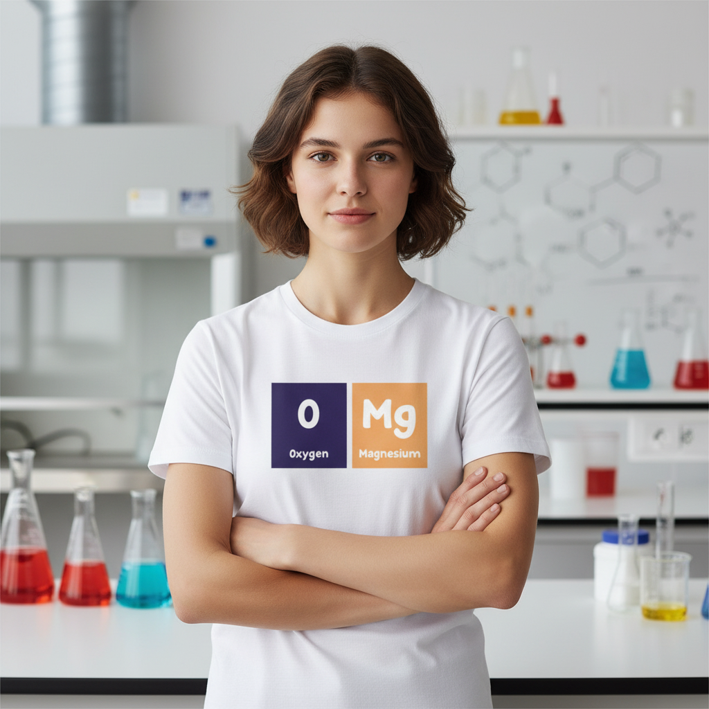 Unisex Science T Shirt With Oxygen And Magnesium Element Symbols Graphic Design Pattern
