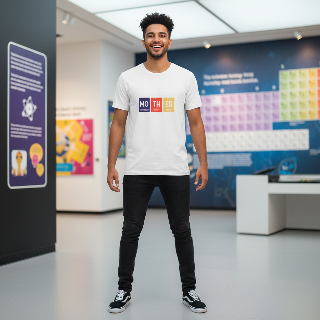 Science Themed Unisex T Shirt With Element Blocks Spelling Mother Mo Th Er For Science Lovers