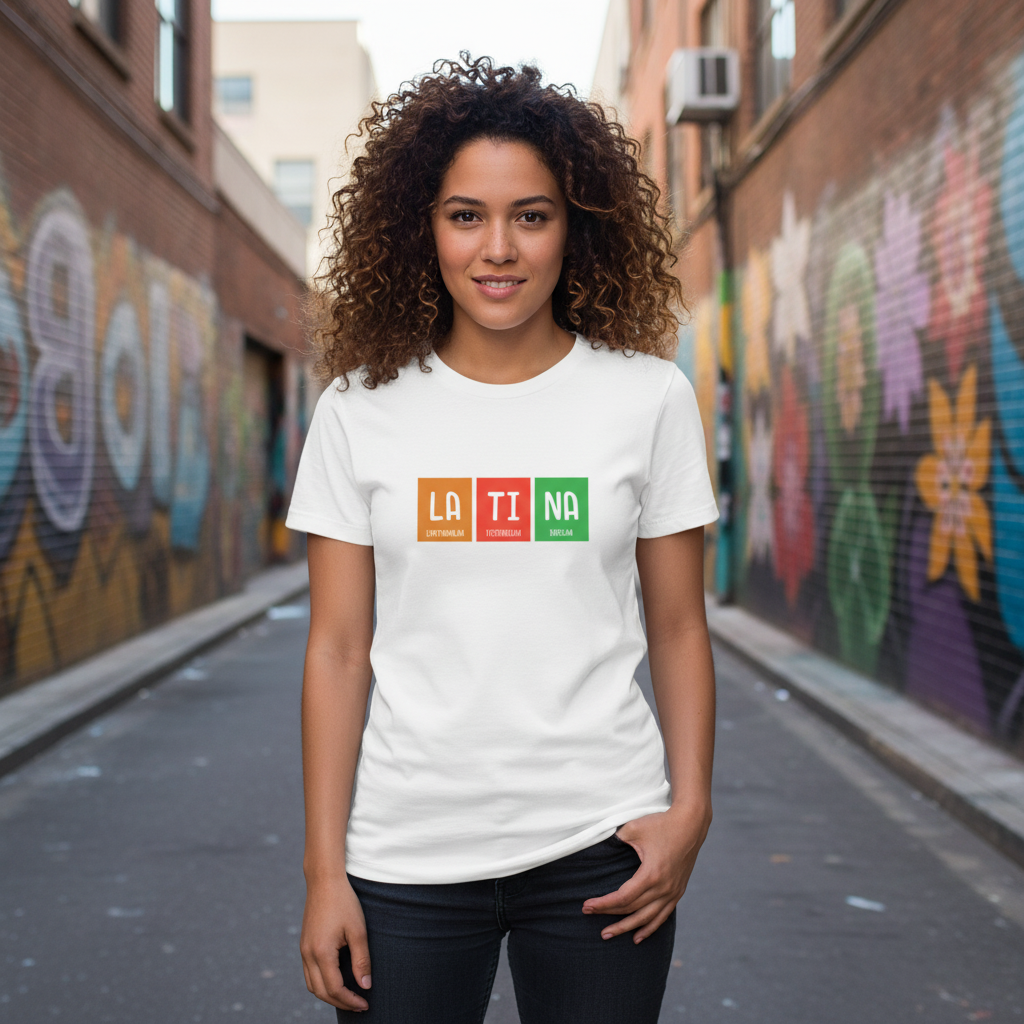 Latina Chemistry Themed Unisex Tee With Periodic Table Elements La Ti Na Graphic Print