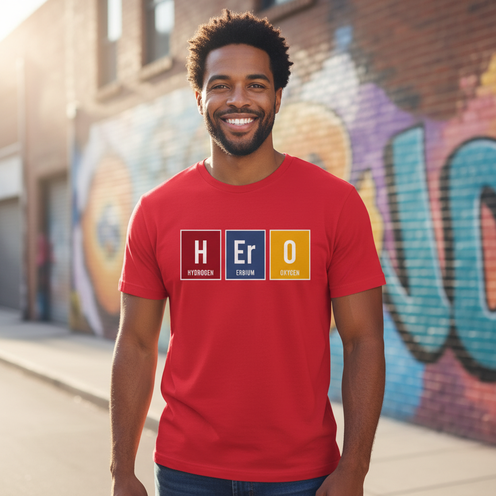 Hero Elements Chemistry Unisex T-Shirt With Hydrogen Erbium Oxygen Graphic