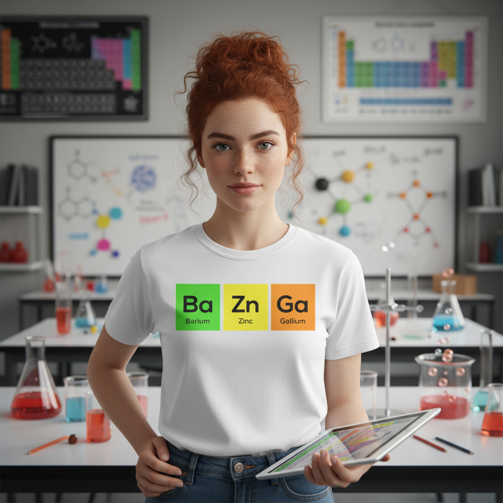 Science Themed Unisex T Shirt With Barium Zinc Gallium Element Blocks Periodic Table Inspired