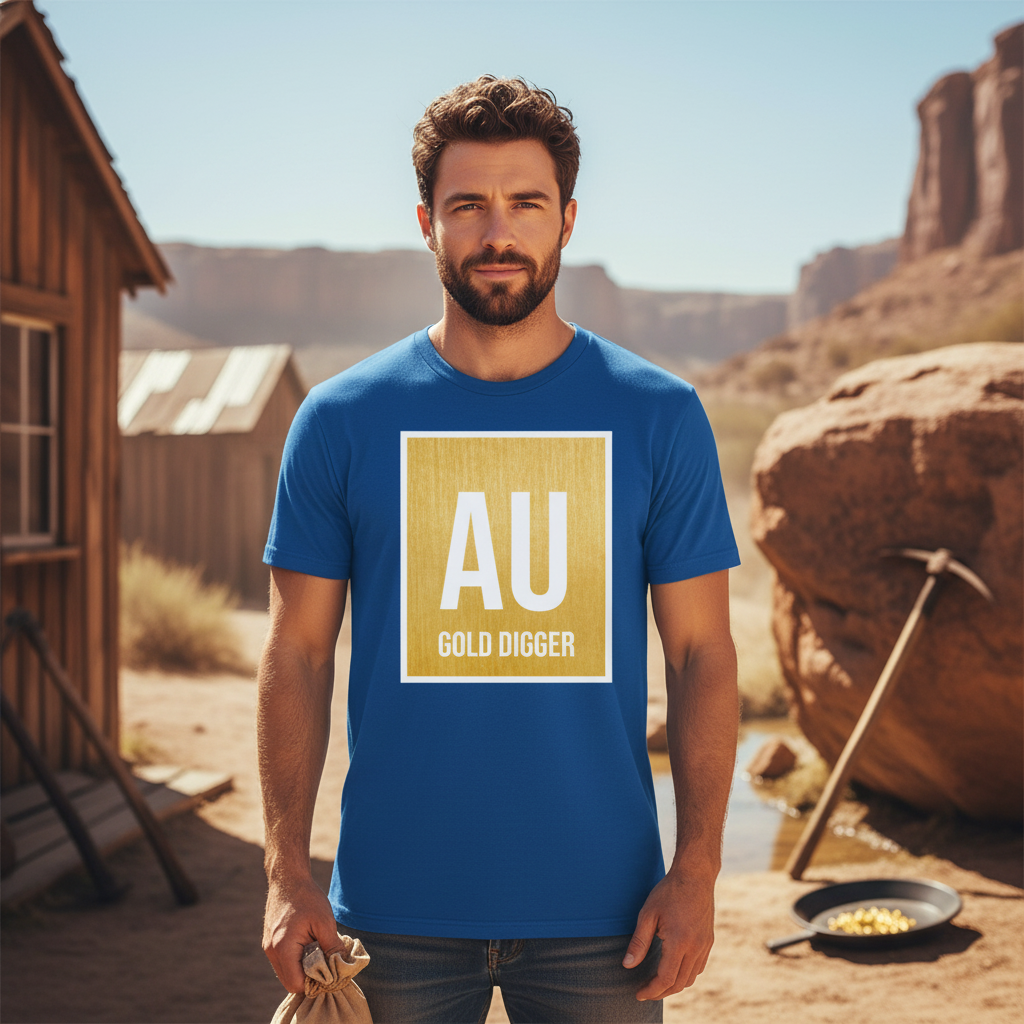 AU Gold Digger Graphic T Shirt For Unisex Short Sleeve
