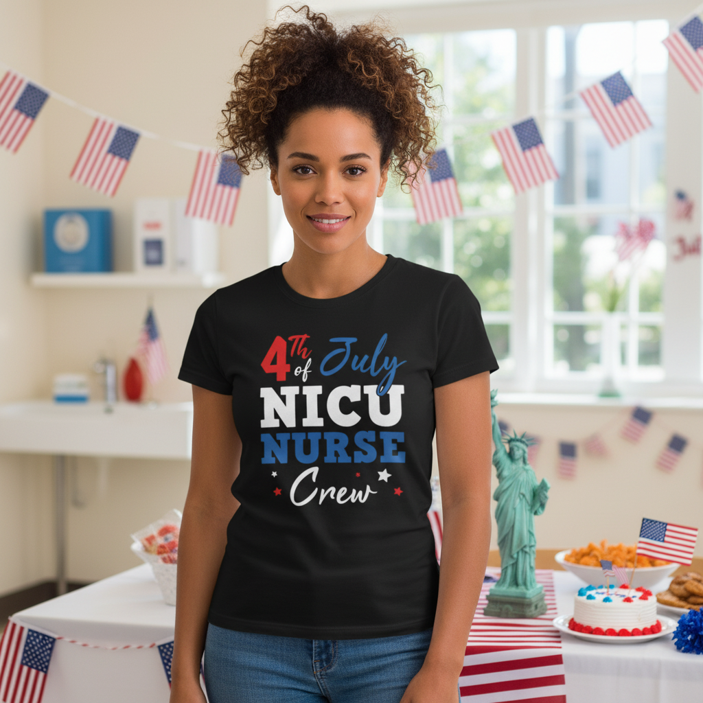 4th Of July NICU Nurse Crew T Shirt
