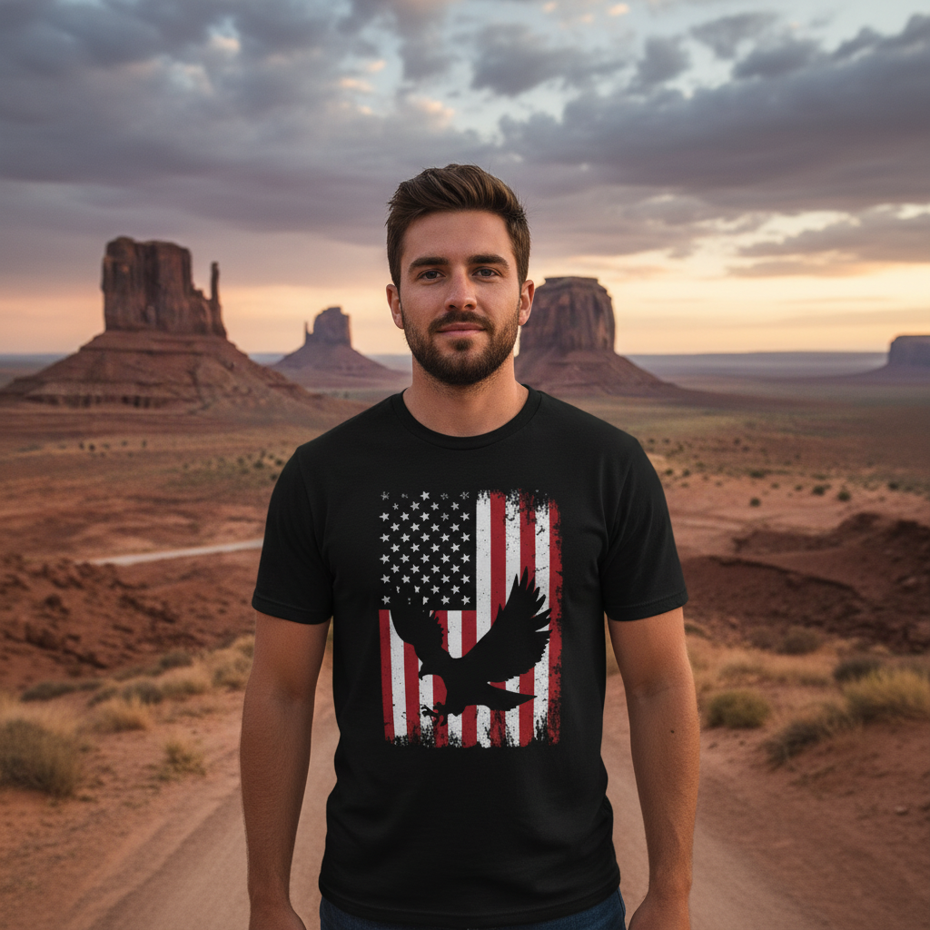 Unisex American Flag Dove Graphic T Shirt
