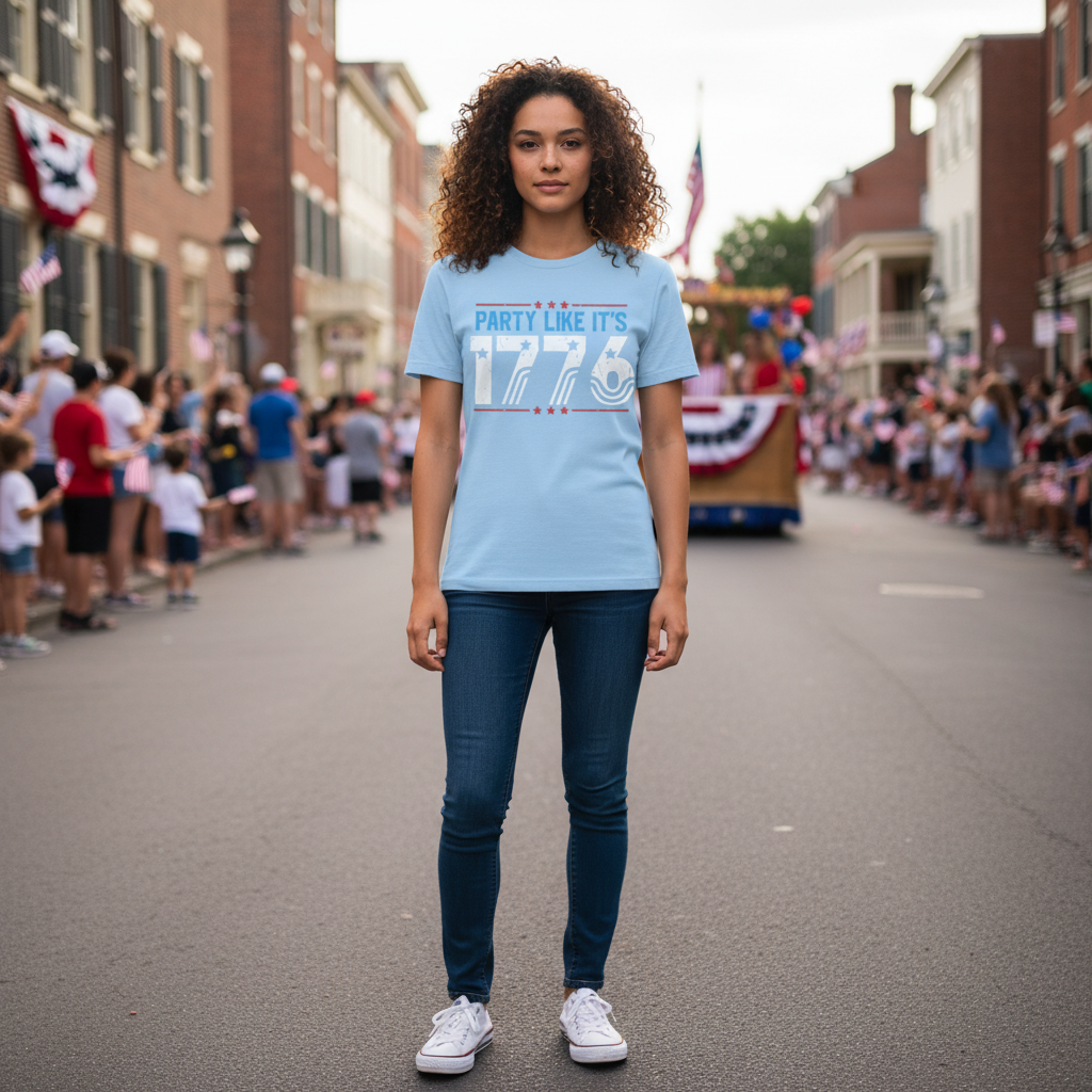 Unisex Patriotic Graphic Tee Party Like It's 1776