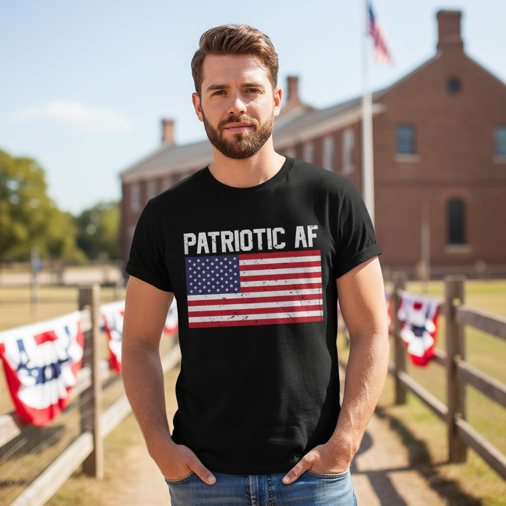 Patriotic AF American Flag Graphic Tee
