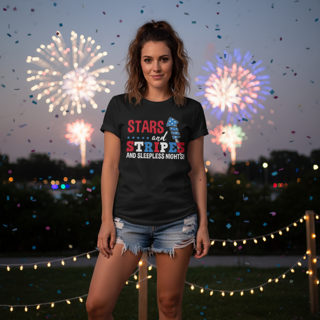 Unisex Stars and Stripes Graphic T-Shirt With Flag Design