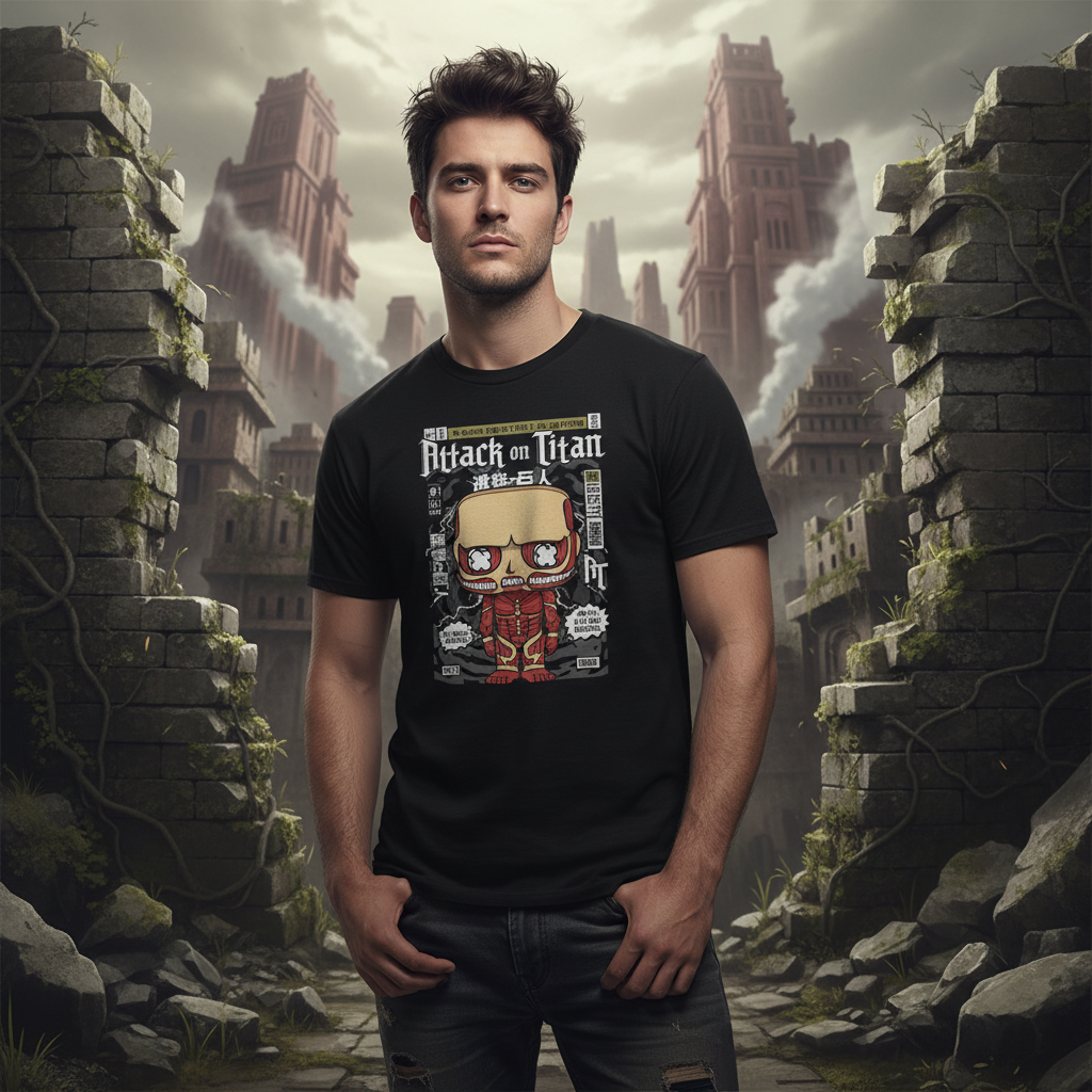 Attack On Titan Colossal Titan Graphic Unisex T Shirt With Manga Style Design Print