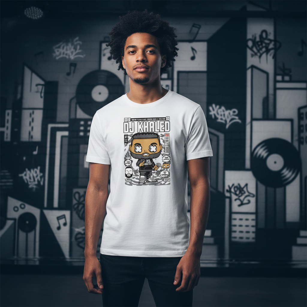DJ Khaled Comic Book Style Graphic Tee Unisex Short Sleeve Shirt For Fans Worldwide
