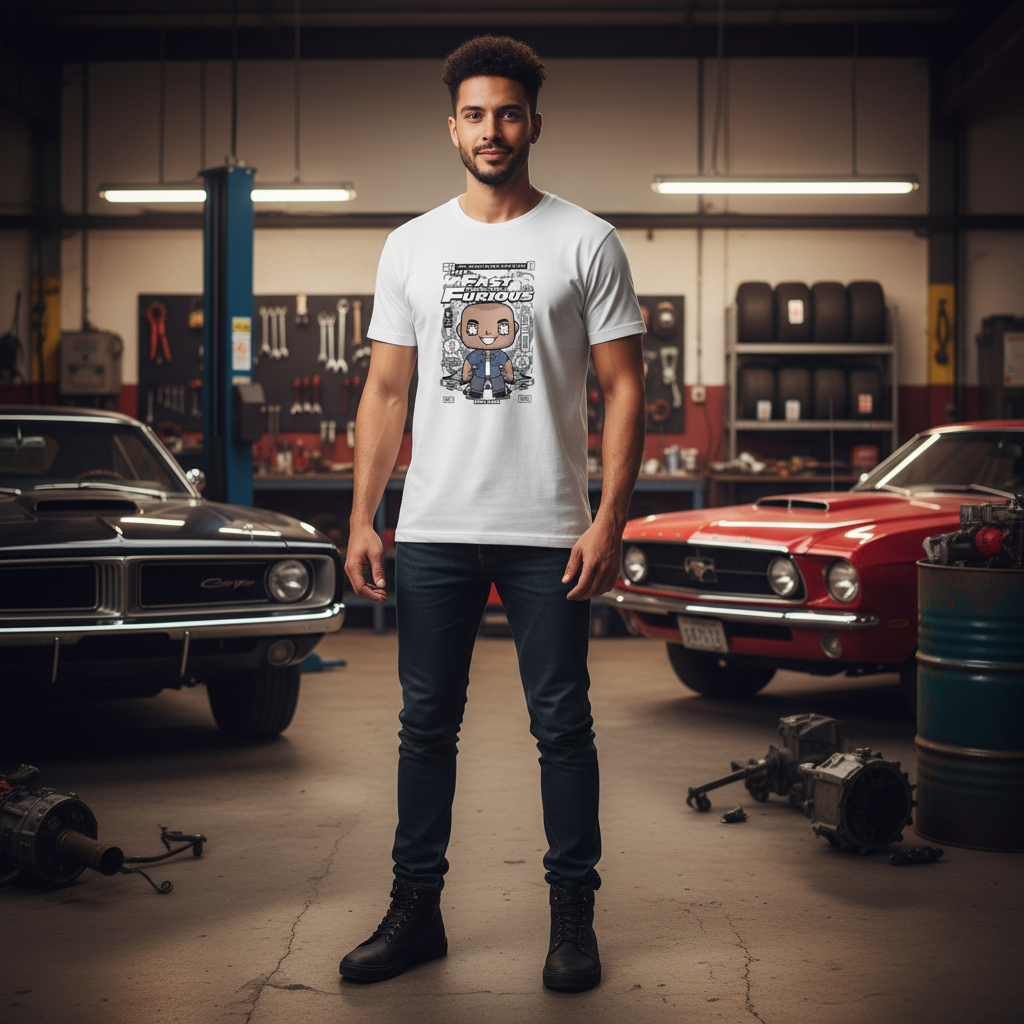 Dom Toretto The Fast And The Furious Comic Book Style Unisex T Shirt Featuring Pop Art Car Themed Graphic