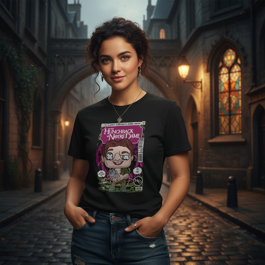 Quasimodo The Hunchback Of Notre Dame Cartoon Comic Book Style Graphic Tee For Unisex Adults