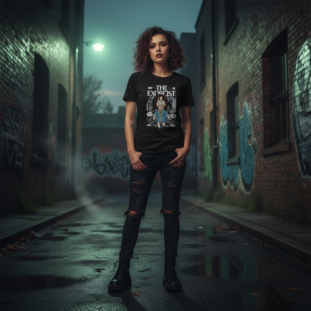 The Exorcist Unisex Graphic Tee With Retro Comic Style Artwork For Horror Fans And Movie Collectors