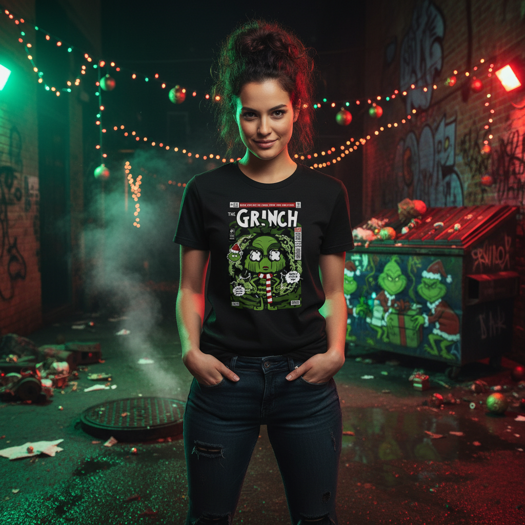 Grinch Comic Book Cover Graphic Tee Unisex Christmas Gift Apparel Limited Edition