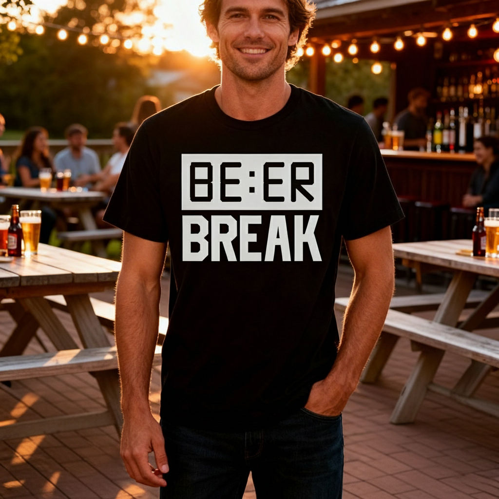 Beer Break Unisex Graphic T Shirt With Bold Front Print For Everyday Casual Wear