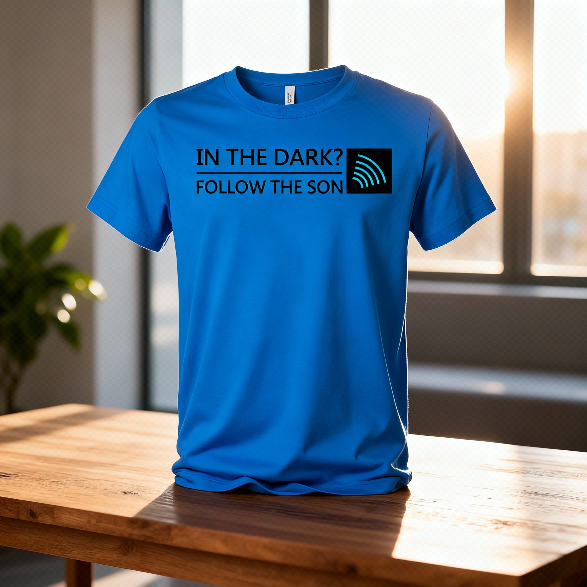 Unisex Christian T Shirt With In The Dark Follow The Son Graphic And Icon Tee Bold