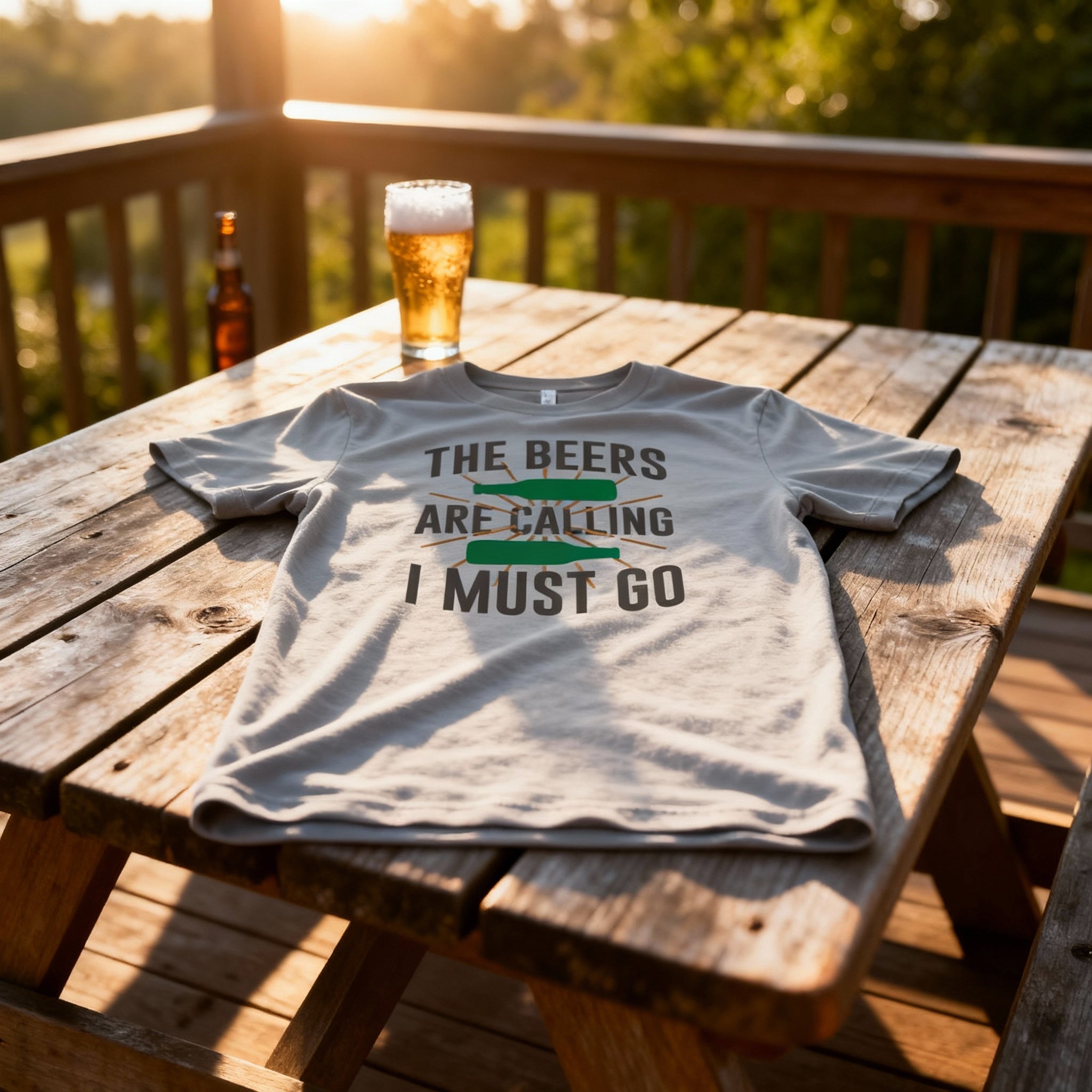 Unisex Beer Graphic Tee Shirt Featuring The Beers Are Calling I Must Go Quote For Beer Enthusiasts And Casual Wear