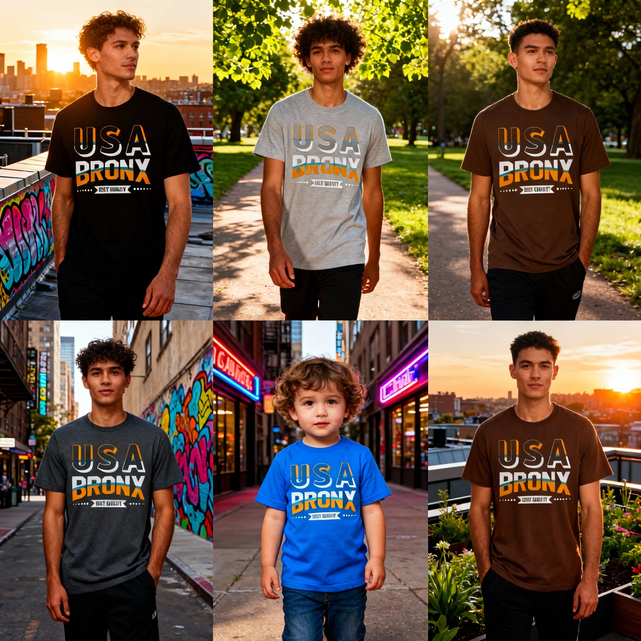 USA Bronx Graphic T Shirt Unisex Urban Style Tee Best Quality Cotton Tee For Men Women